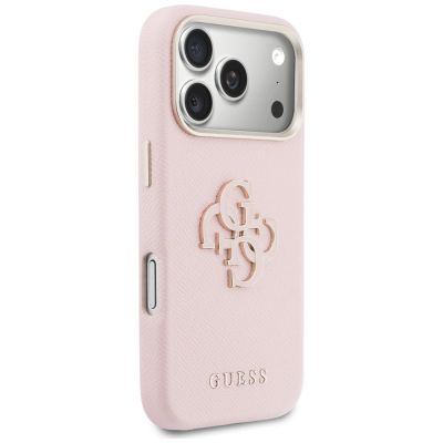 4. Etui Guess FW Resin Logo na iPhone 17 Pro - różowe