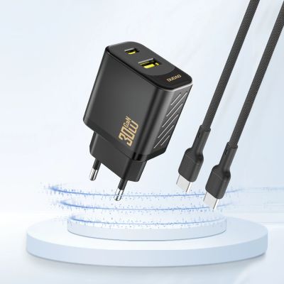 2. Ładowarka sieciowa Dudao A27TEU PD 30W GaN USB-A USB-C - czarna