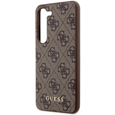 6. Etui Guess 4G Metal Gold Logo na Samsung Galaxy S23 - brązowe