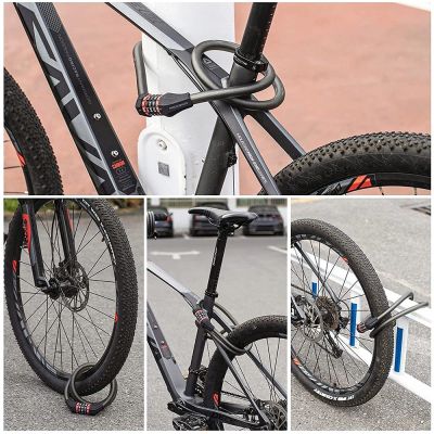 7. Zapięcie rowerowe Rockbros RKS507-1BK na szyfr 1,8m - czarne