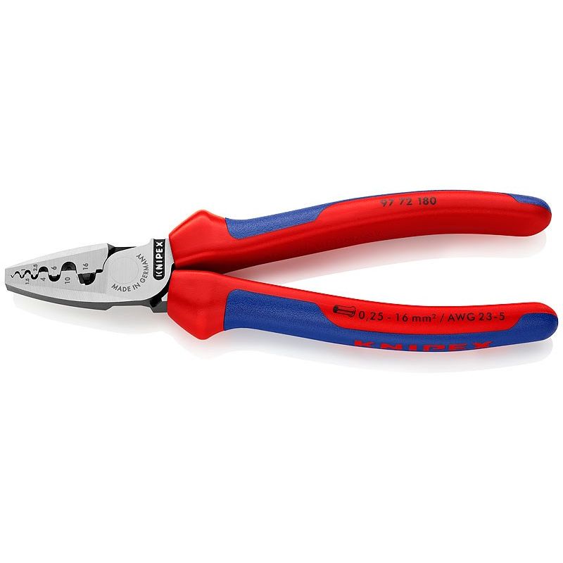 6. Knipex 97 72 180 zaciskarka kablowa Scyzoryk Niebieski, Czerwony, Srebrny