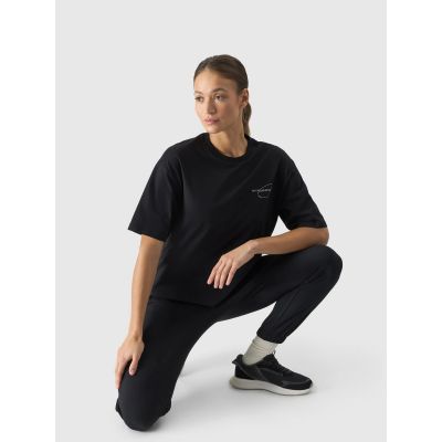 3. T-shirt oversize z nadrukiem damski 4F 4FRSS24TTSHF2089-20S