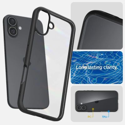 11. Etui Spigen Ultra Hybrid na iPhone 16 - czarny mat