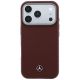 3. Etui Mercedes Leather Semi Wrap Wood Effect MagSafe na iPhone 17 Pro Max / 18 Pro Max - burgundowe