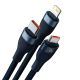 2. Baseus Flash Series II kabel USB - USB Typ C / Lightning / micro USB 100 W 1,2 m niebieski (CASS030003)