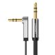 Ugreen płaski kątowy kabel przewód audio AUX 3,5 mm mini jack 0,5 m czarny (AV119 10596)