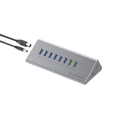 6. CONCEPTRONIC 10-portowy koncentrator USB-A3.0/-C Adapter -> 6xA3.0+m.Netz. Gr