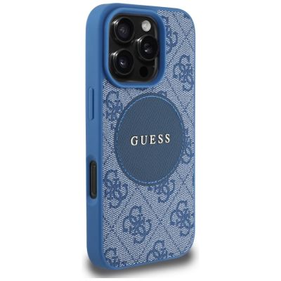4. Etui Guess 4G Circle Classic Logo MagSafe na iPhone 16 Pro Max - niebieskie