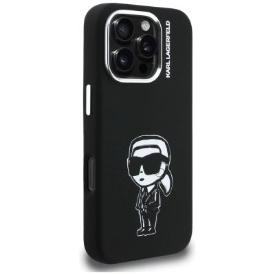 4. Etui Karl Lagerfeld Silicone Karl Sketch MagSafe na iPhone 16 Pro - czarne