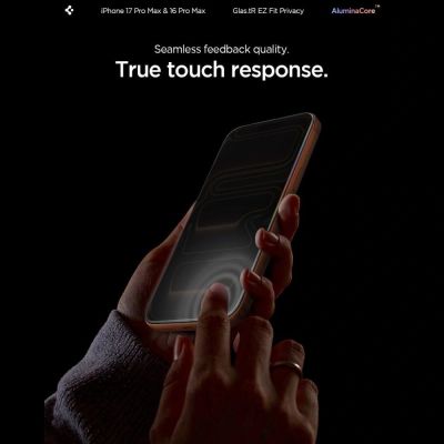 16. Szkło hartowane Spigen Glas.tR EZ Fit Privacy na iPhone 16 Pro Max / 17 Pro Max - 2 szt.