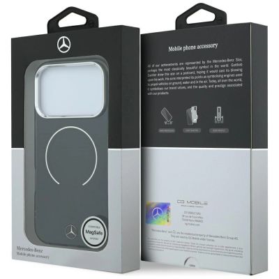 8. Etui Mercedes Double Layer Iconic Logo MagSafe na iPhone 18 Pro Max / 17 Pro Max - czarne