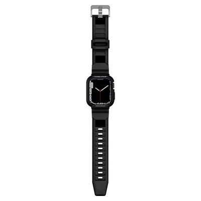6. Etui z paskiem Spigen Rugged Armor Pro na Apple Watch 4 / 5 / 6 / 7 / 8 / SE (44/45 mm) - czarne
