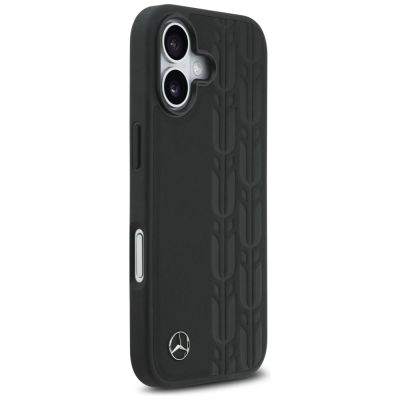 4. Etui Mercedes Leather Laurel Leaves MagSafe na iPhone 17 - czarne