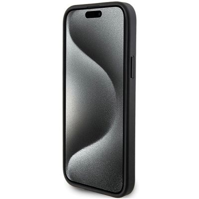 5. Etui Karl Lagerfeld Saffiano Cardslot Karl&Choupette Metal Pin do iPhone 15 - czarne