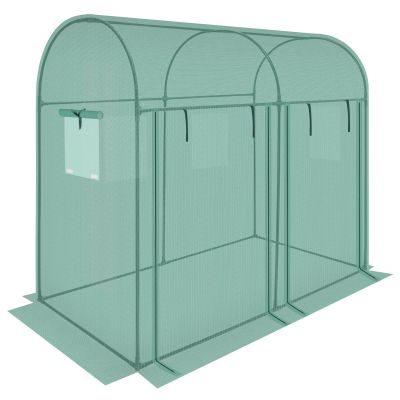 37. SZKLARNIA TUNEL OGRODOWY DWA WEJŚCIA DO POMIDORÓW I OGÓRKÓW 200x100x180CM ZIELONY