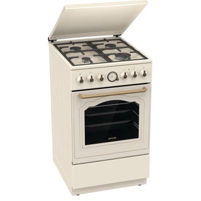 4. Kuchnia gazowo-elektryczna GORENJE GKS5B70CLI Retro | AirFry | termoobieg | AquaClean | kremowy