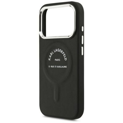 6. Etui Karl Lagerfeld Embossed Open Ring RSG Logo MagSafe na iPhone 17 Pro Max / 18 Pro Max - czarne