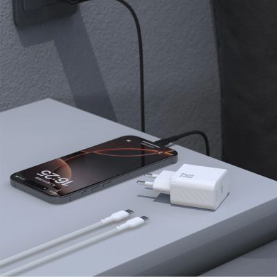 4. Ładowarka sieciowa Dudao A27CEU PD 25W GaN SB-C z kablem USB-C - czarna