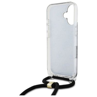 6. Etui Guess Crossbody Cord 4G Print na iPhone 16 - czarne