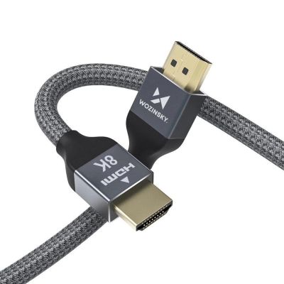 7. Wozinsky kabel HDMI 2.1 8K 60 Hz 48 Gbps / 4K 120 Hz / 2K 144 Hz 1 m srebrny (WHDMI-10)