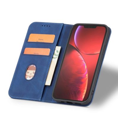4. Magnet Fancy Case etui iPhone 14 Plus pokrowiec z klapką portfel podstawka niebieskie