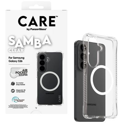 4. Etui CARE by PanzerGlass Samba Transparent Qi na Samsung Galaxy S26 - przezroczyste