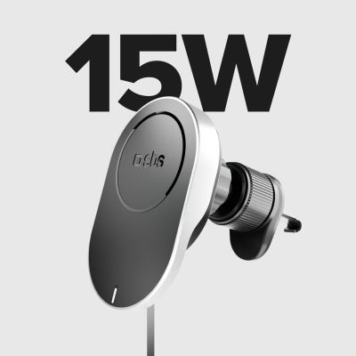 4. Uchwyt na smartfona z ładowarką bezprzewodową SBS TESUPP15WRETRACABL ze zwijanym kablem kompatybilny z MagSafe - czarny