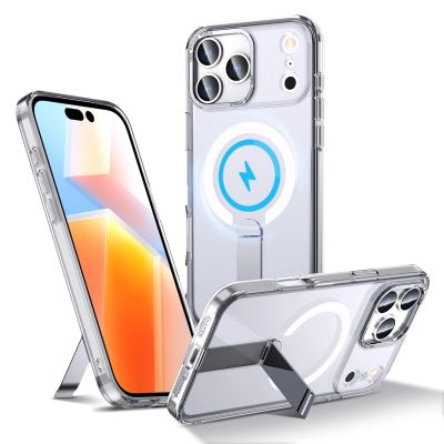 2. Etui Hybrid Armor X na iPhone 17 Pro Max z podstawką kompatybilne z MagSafe - przezroczyste