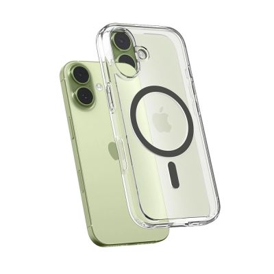 8. Etui Spigen Ultra Hybrid MagSafe na iPhone 17 - przezroczysto-szare