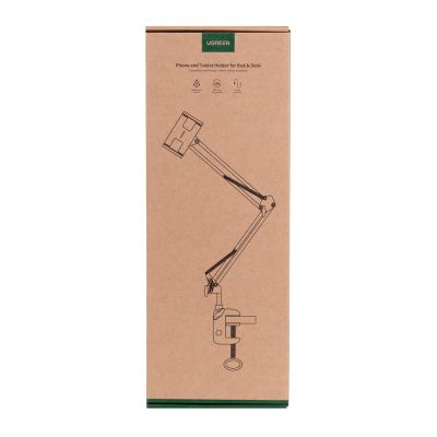 8. Ugreen uchwyt składany do biurka na telefon czarno-szary