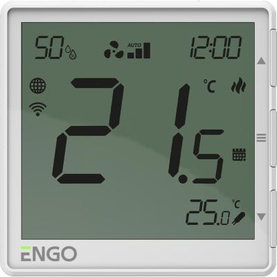 Regulator klimakonwektorów ENGO Controls EFAN-230W, 230V, biały, Internetowy, podtynkowy, Wi-Fi