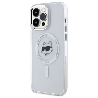 2. Etui Karl Lagerfeld IML Metal Choupette Head MagSafe na iPhone 14 Pro Max - białe