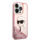 4. Etui Karl Lagerfeld Glitter Karl's Head na iPhone 14 Pro - różowe