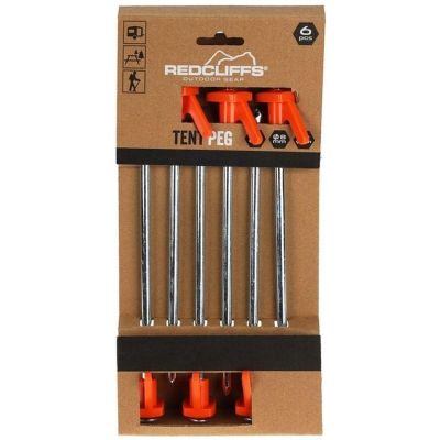 6. ŚLEDZIE DO NAMIOTU 21CM KPL 6SZT METAL PLASTIK REDCLIFFS