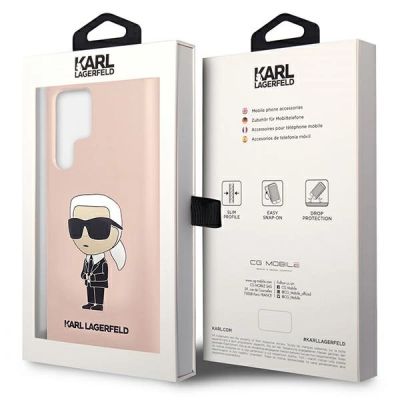 8. Etui Karl Lagerfeld Silicone Ikonik na Samsung Galaxy S23 Ultra - różowe