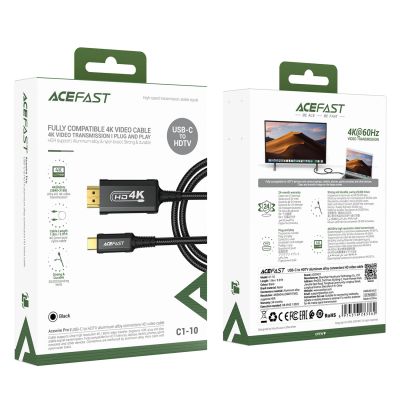 7. Kabel Acefast C1 wideo USB-C / HDMI 4K 60Hz HDR 1.8m - czarny
