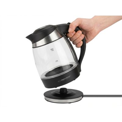 10. Czajnik elektryczny Esperanza Gullfoss EKK009 (2200W 1.8l; kolor przeźroczysty)