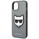 6. Etui Karl Lagerfeld Saffiano Choupette Head Patch na iPhone 14 - srebrne