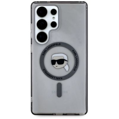 9. Etui Karl Lagerfeld Button Karl Head Printed Logo MagSafe Samsung Galaxy S25 Ultra czarny