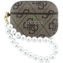 Etui Guess 4G Pearl Strap na AirPods Pro 3 - brązowe