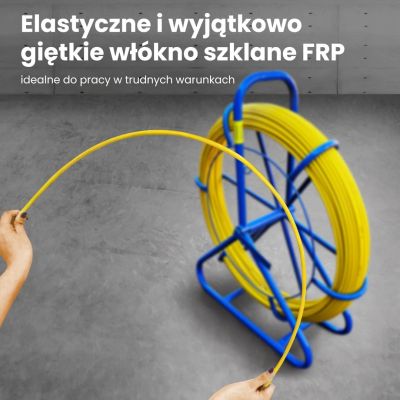 13. Extralink Pilot do przeciągania kabli Pilot 6mm 100m włókno szklane FRP, śr. 6mm, dł. 100m, żółty