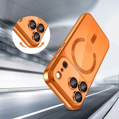 4. Etui Tech-Protect MagFlex MagSafe na iPhone 17 Pro - przezroczysto-pomarańczowy