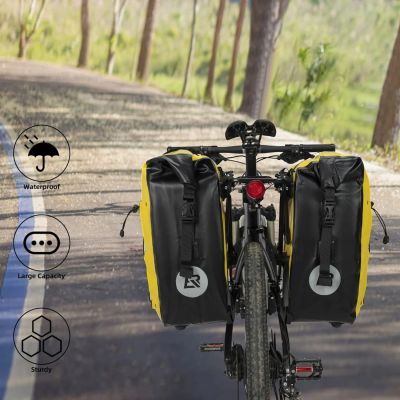 3. Sakwa rowerowa Rockbros 30140022005 wodoodporna 25-32L - żółta