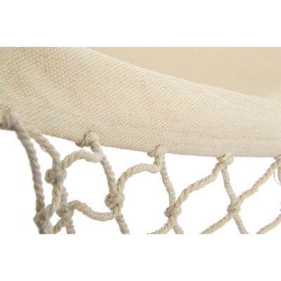 8. HAMAK OGRODOWY 1 OSOBOWY 200X100CM Z DRĄŻKIEM I  Z FRĘDZLAMI MIAMI ECRU