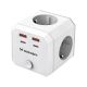 Kostka zasilająca Wozinsky WKZ-4B 3x AC 2x USB-A 2x USB-C PD 20 W 4000 W - biała