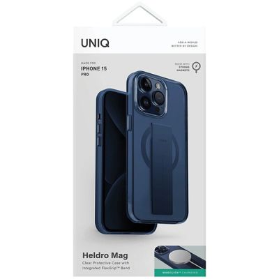 2. Etui UNIQ Heldro Mag Magclick Charging na iPhone 15 Pro - niebieskie