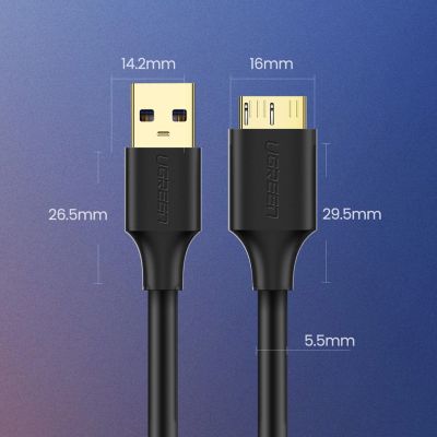 10. Kabel Ugreen US130 10843 USB-A 3.0 - micro USB-B 2m - czarny