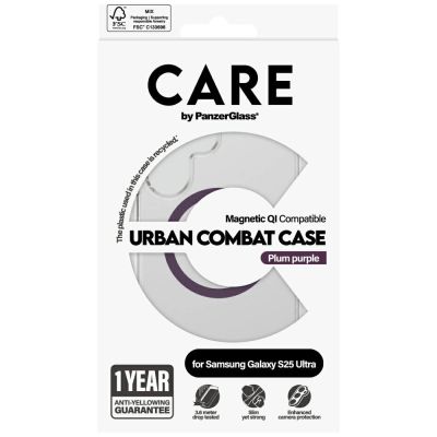 4. Etui CARE by PanzerGlass Flagship Urban Combat Purple QI do Samsung Galaxy S25 Ultra - przezroczysty