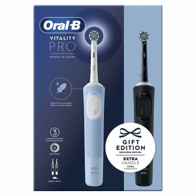 21. Oral-B Vitality Pro Duo Dorosły Obrotowo-pulsacyjna szczoteczka do zębów Czarny, Niebieski, Biały