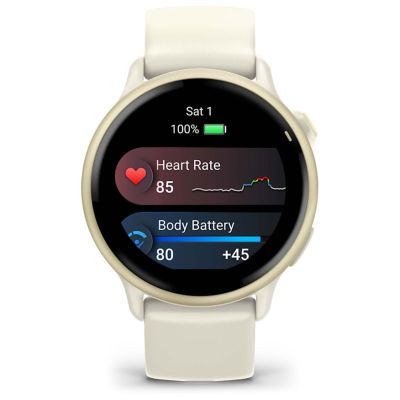 16. Zegarek Garmin Vivoactive 6 42mm Bone/Lunar Gold